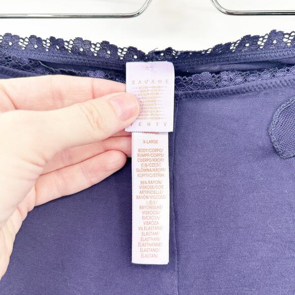 Savage‎ X Fenty Womens Whimsigoth Pull On Lace Inset Sleep Lounge Pants Size XL - Picture 3 of 5